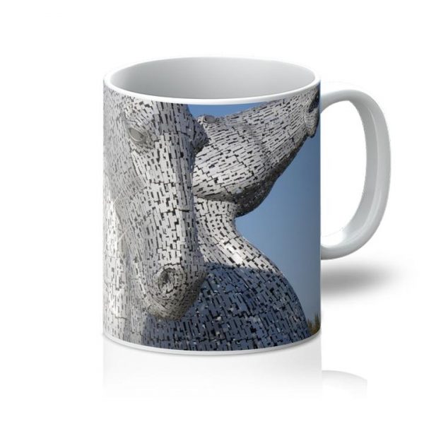 The Kelpies mugs , Our high quality photo mugs are beautiful yet durable and have been tested to 100+ dishwasher cycles. This custom mug comes in all white. 11 oz mug original image of the Kelpies